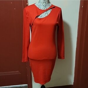 Wild Fable Women's Red Longsleeve Dress
